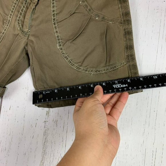 Jezebell 26x10 Straight Fit Cuffed Mid Rise Brown Shorts Women - Picture 5 of 7